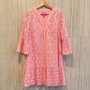 Lilly Pulitzer Pink Eyelet Cotton Tunic Dress